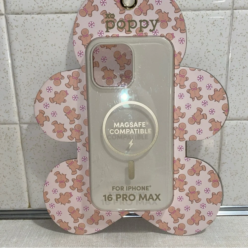 XO‎ Poppy For iPhone 16 Pro Max Cover Case NWT Cream Off White